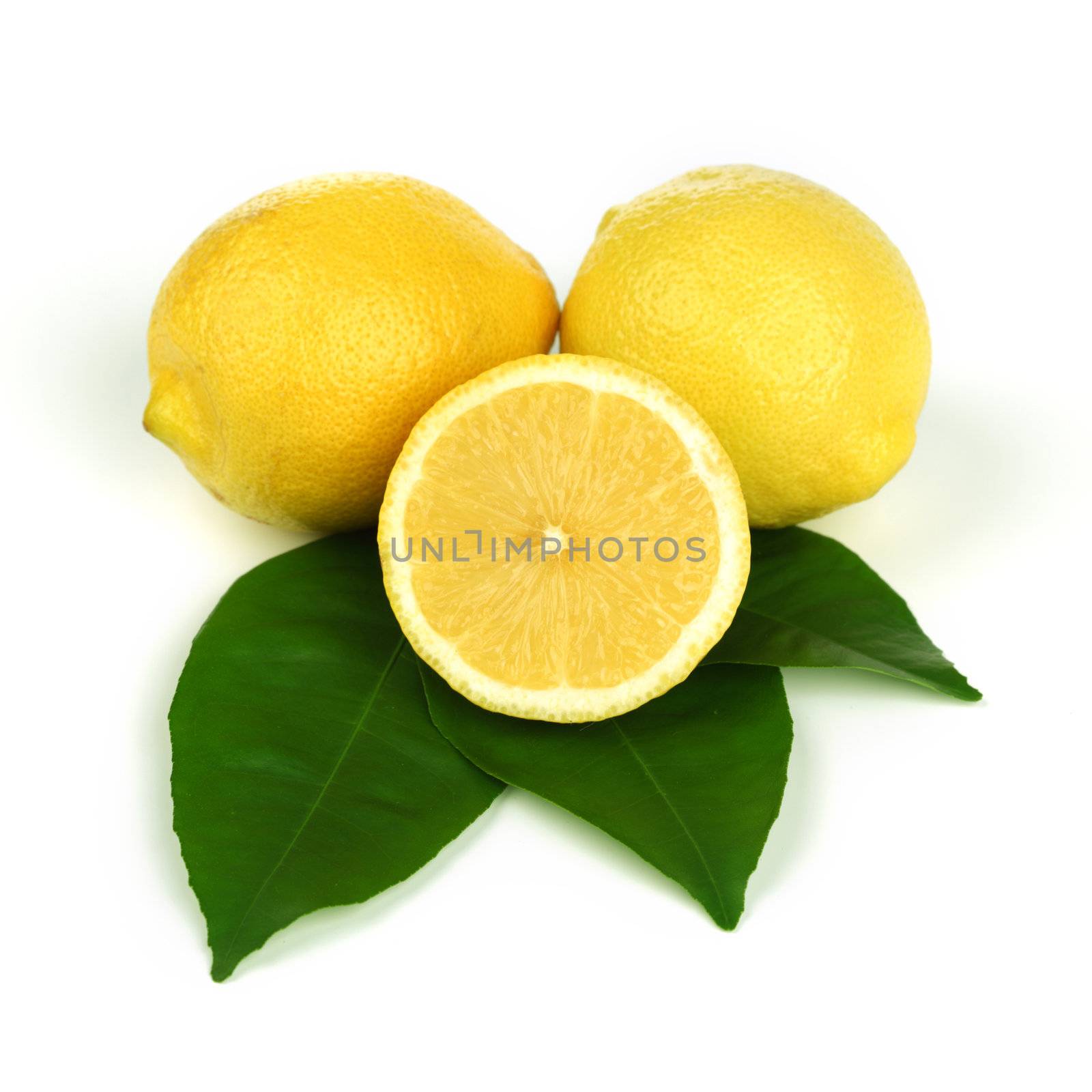 lemons pile isolated on white