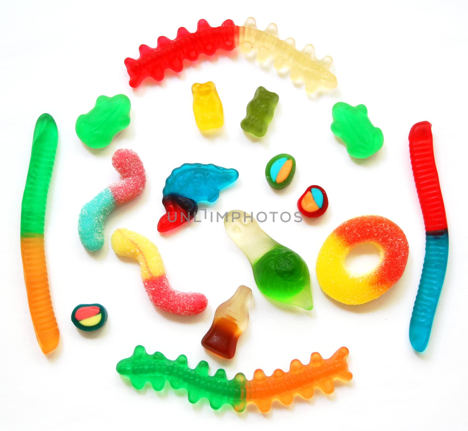 Colorful different Jelly Candy can use as sweet background 