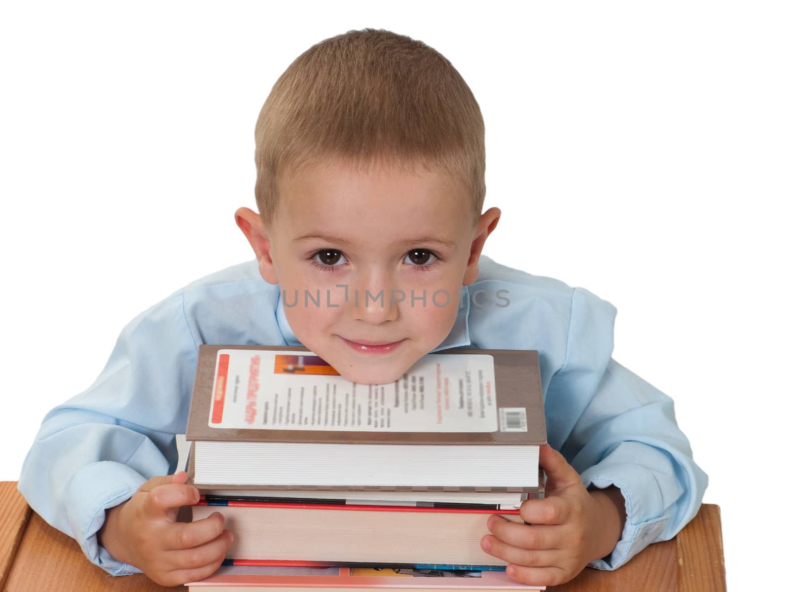 Little child reading education book for school