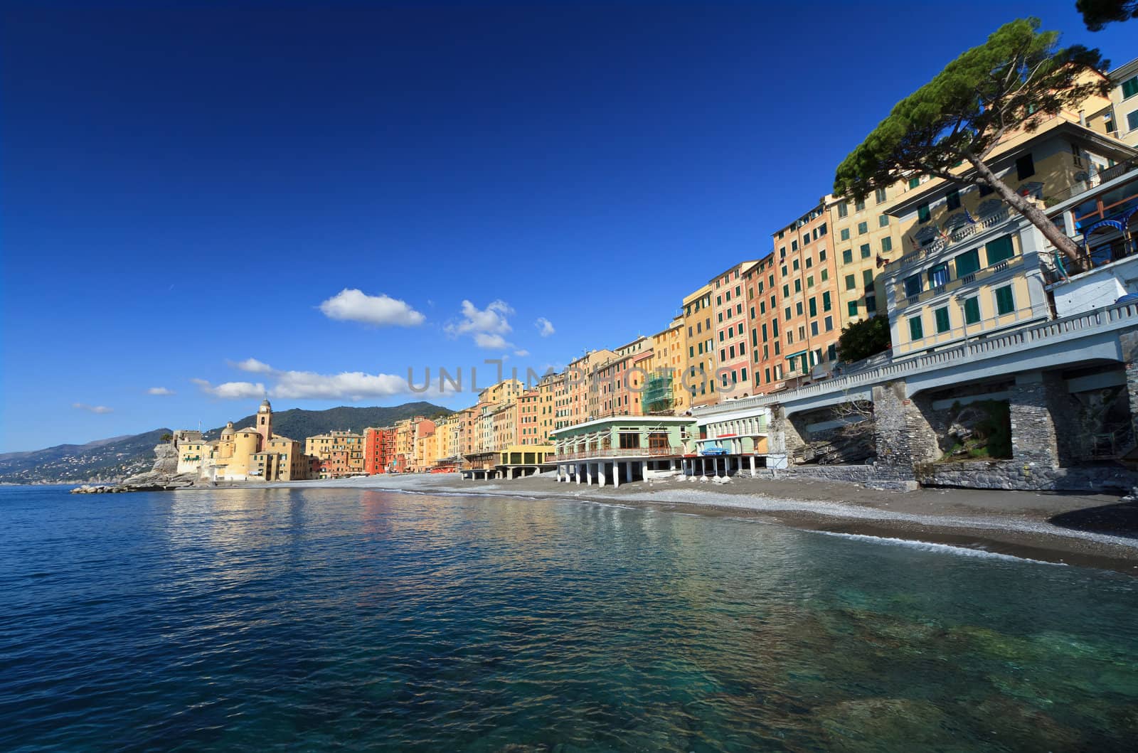 seafront of Camogli, famous small town in Liguria, Italy