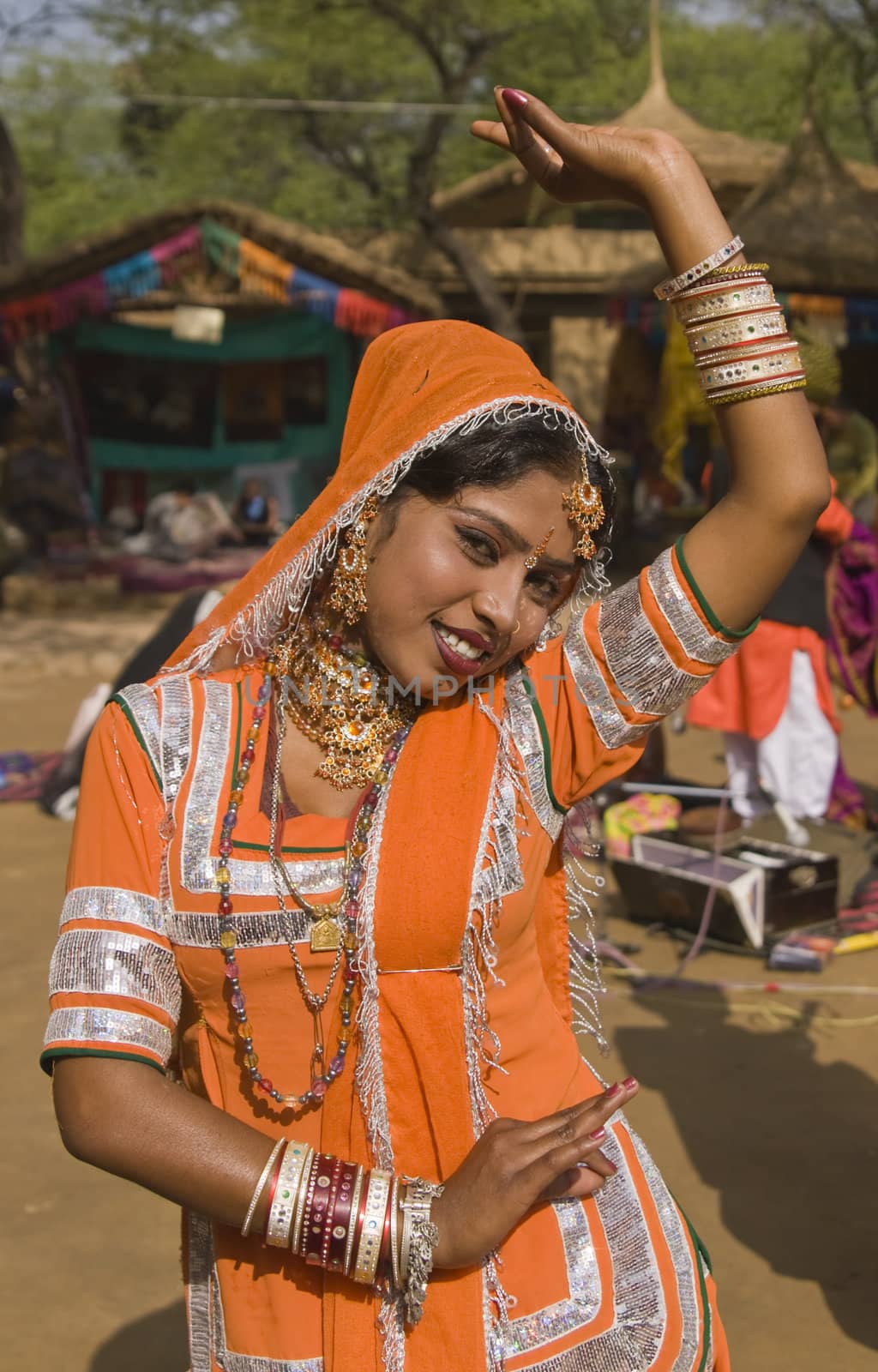 Kalbelia dancer from the Jaipur area of Rajasthan performing at the annual Sarujkund Fair on the outskirts of Delhi, India