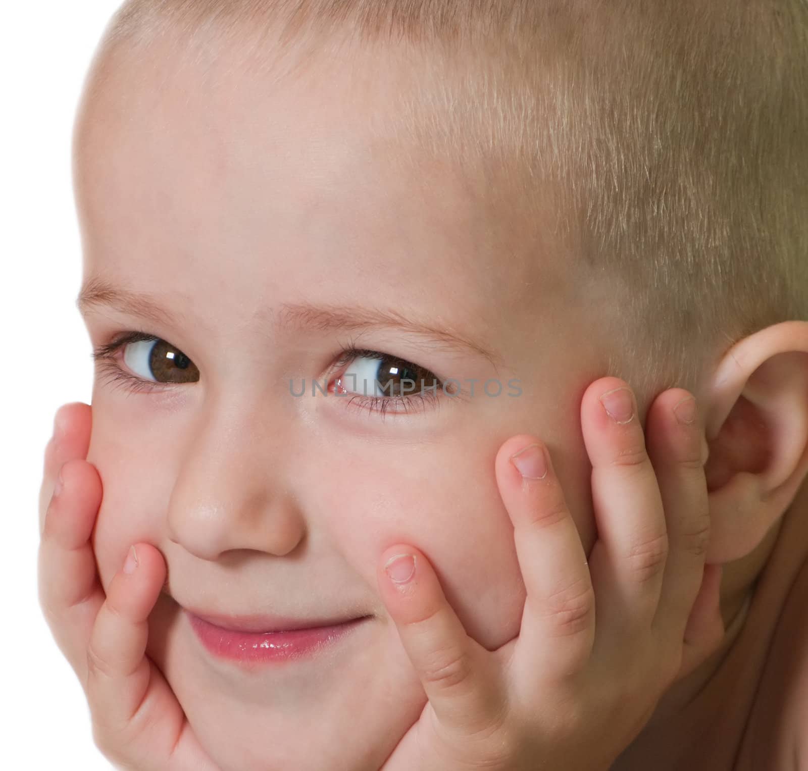 Little child smiling for happiness and fun