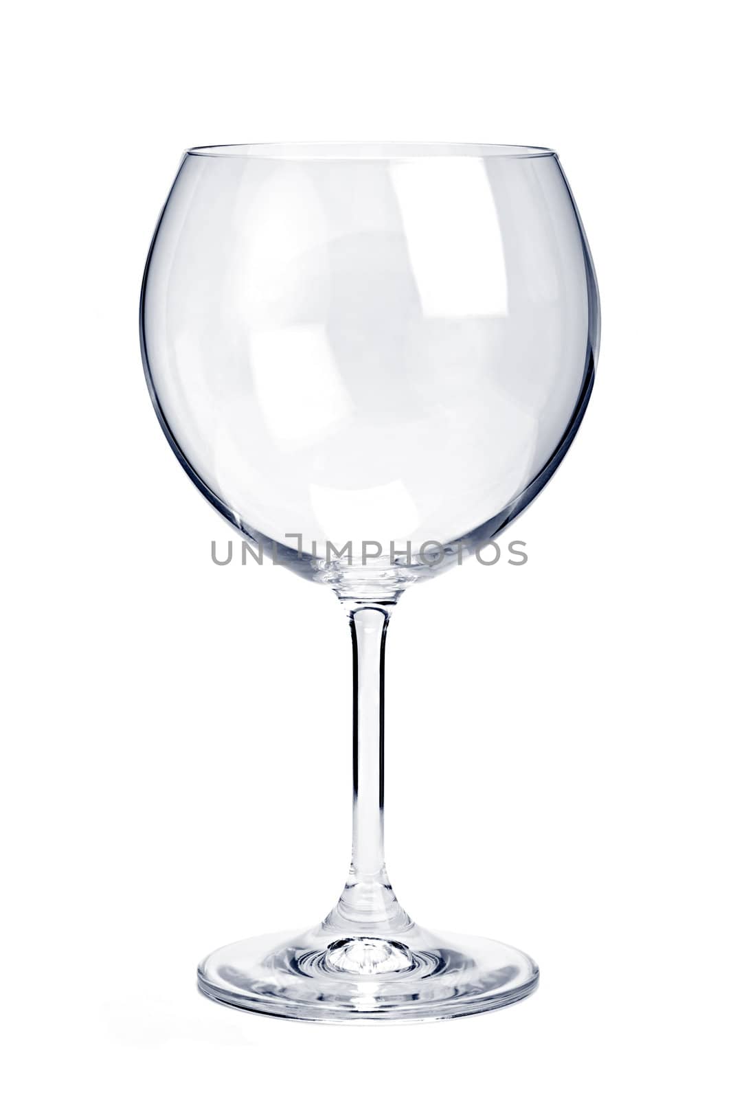 Empty red wine glass isolated on white background