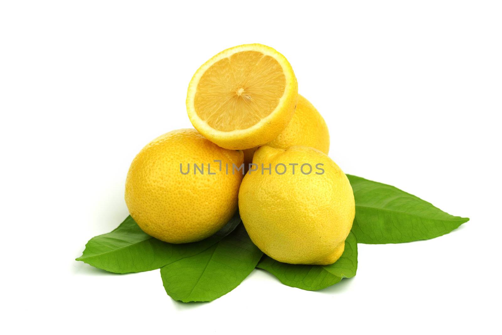 lemons pile isolated on white