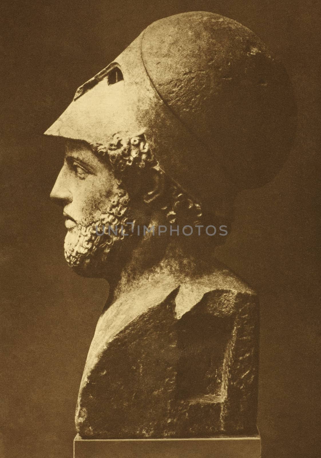 Pericles (495 BC-429 BC). Prominent and influential statesman, orator and general of Athens during the city's Golden Age. Engraved by unknown engraved and published in The Mentor Magazine vol. 2, United States, 1915.