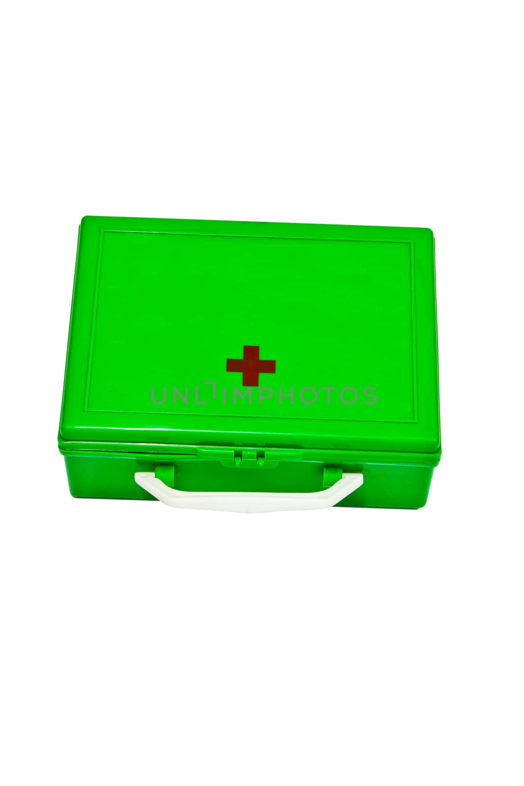 First aid box with white background