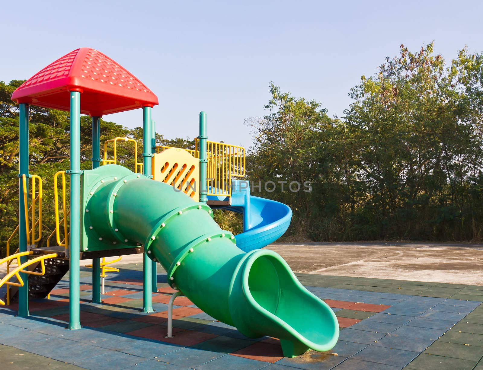 Modern children playground in park