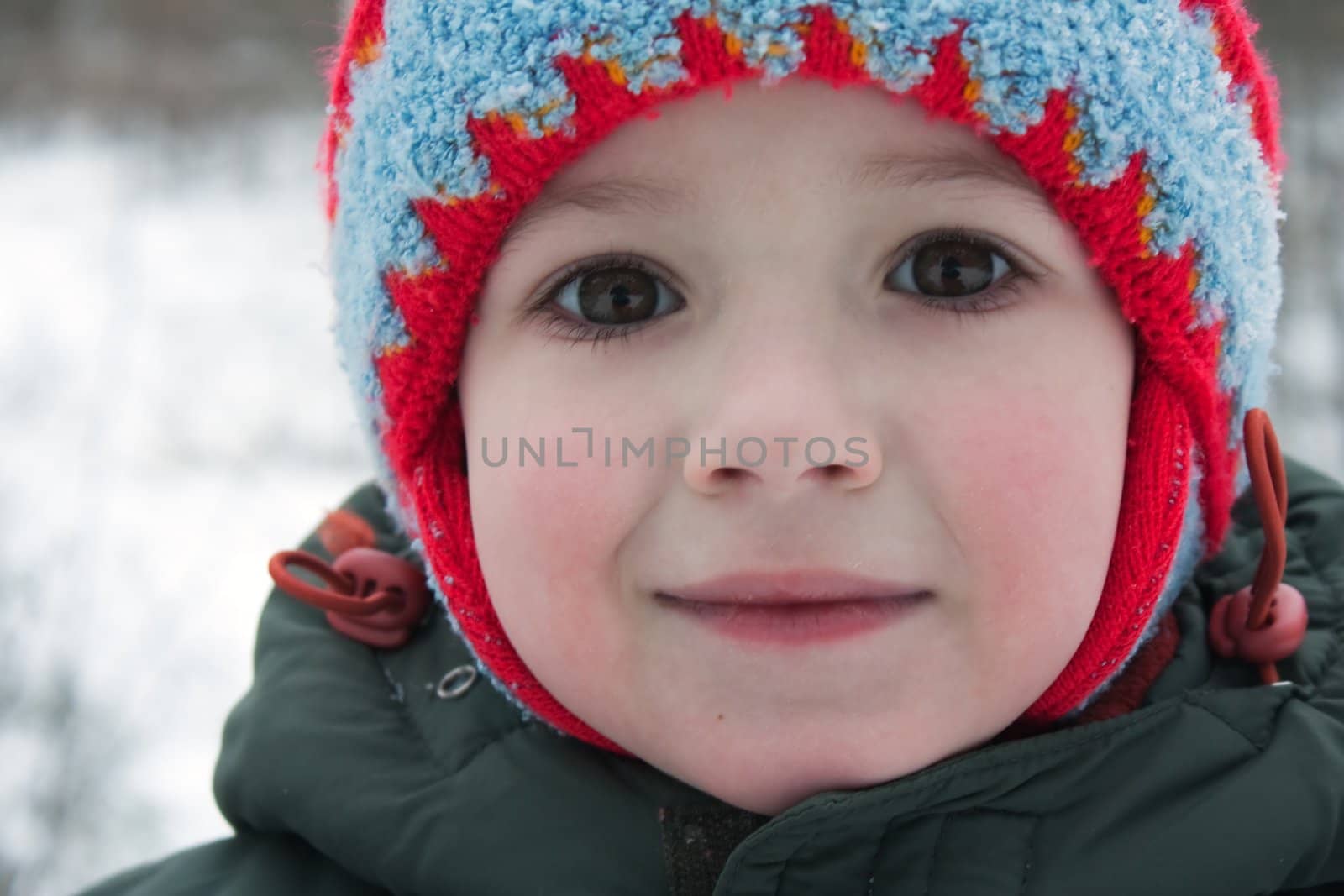 Little child smiling for happiness and fun