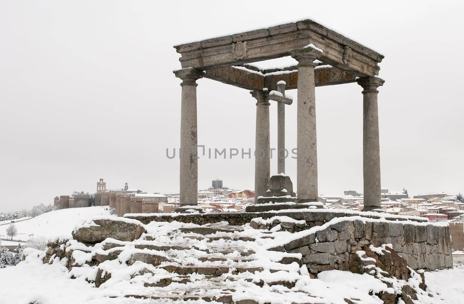 winter landscape of the city of Avila