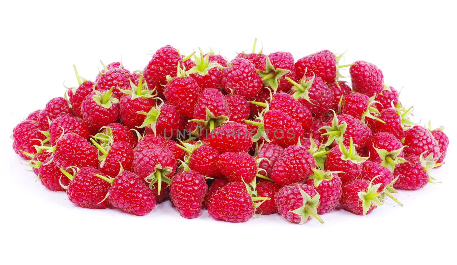 fresh raspberry closeup isolated on white background