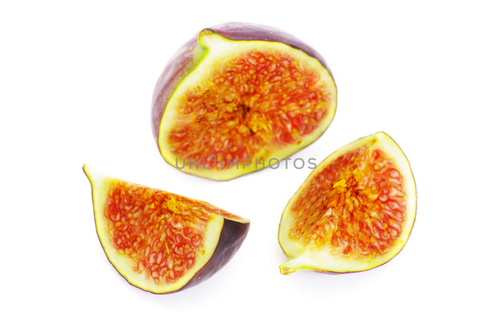Fresh figs isolated on white