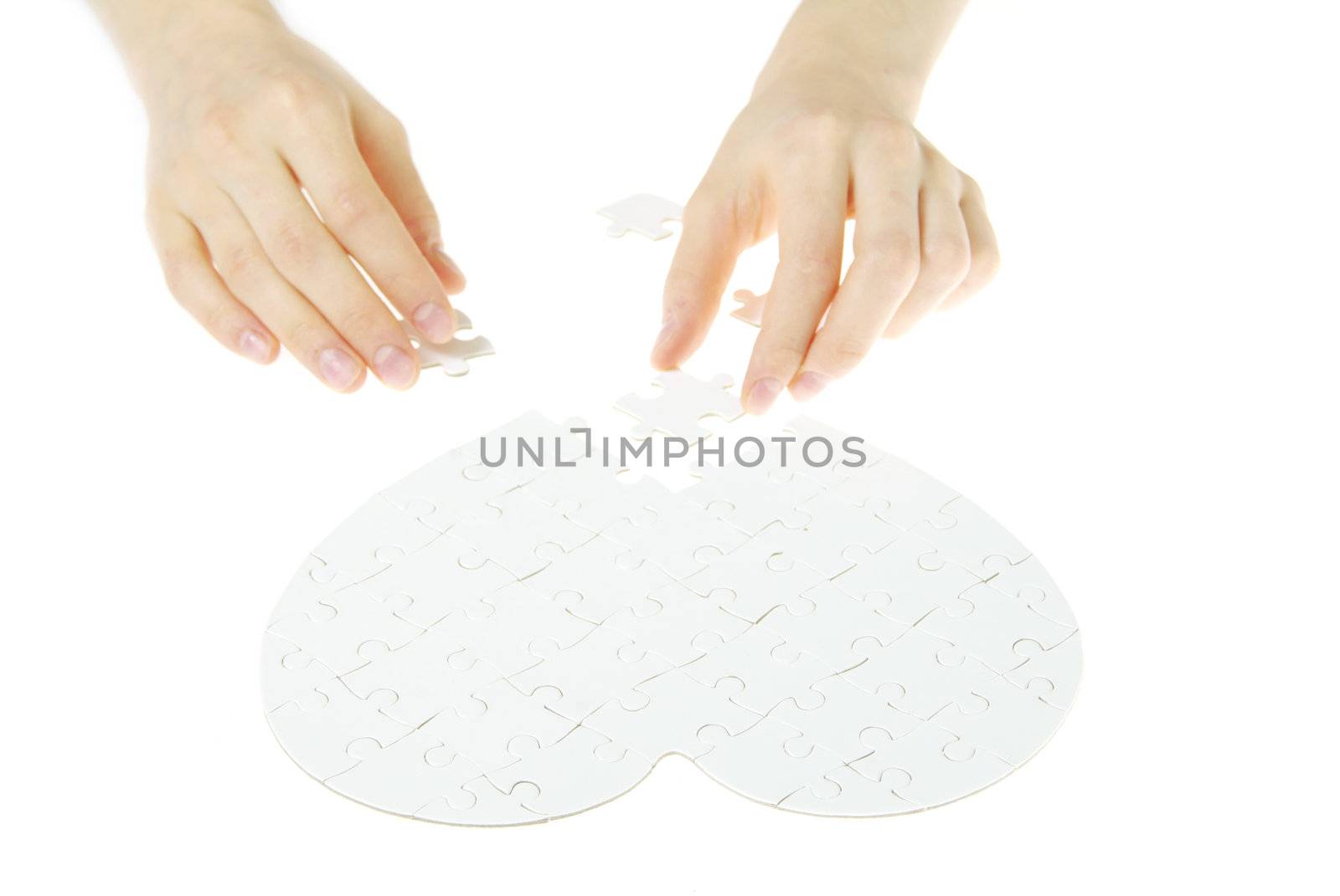   puzzle heart isolated on a white background 