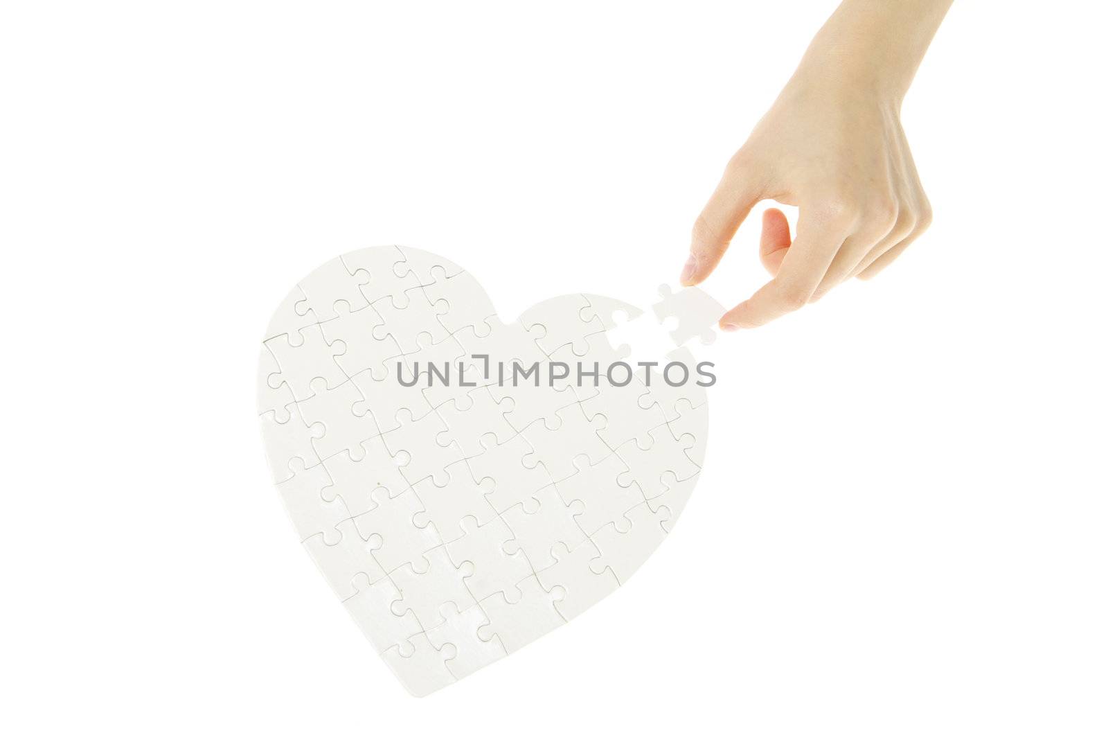   puzzle heart isolated on a white background 