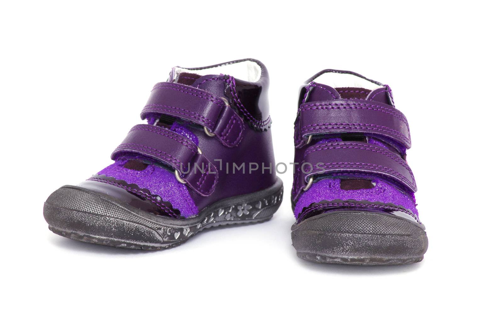 shoes for little girl over white background