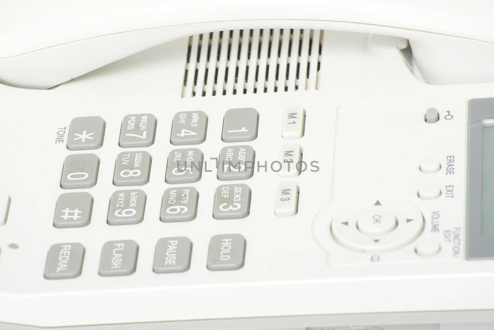 white phone keypad close up