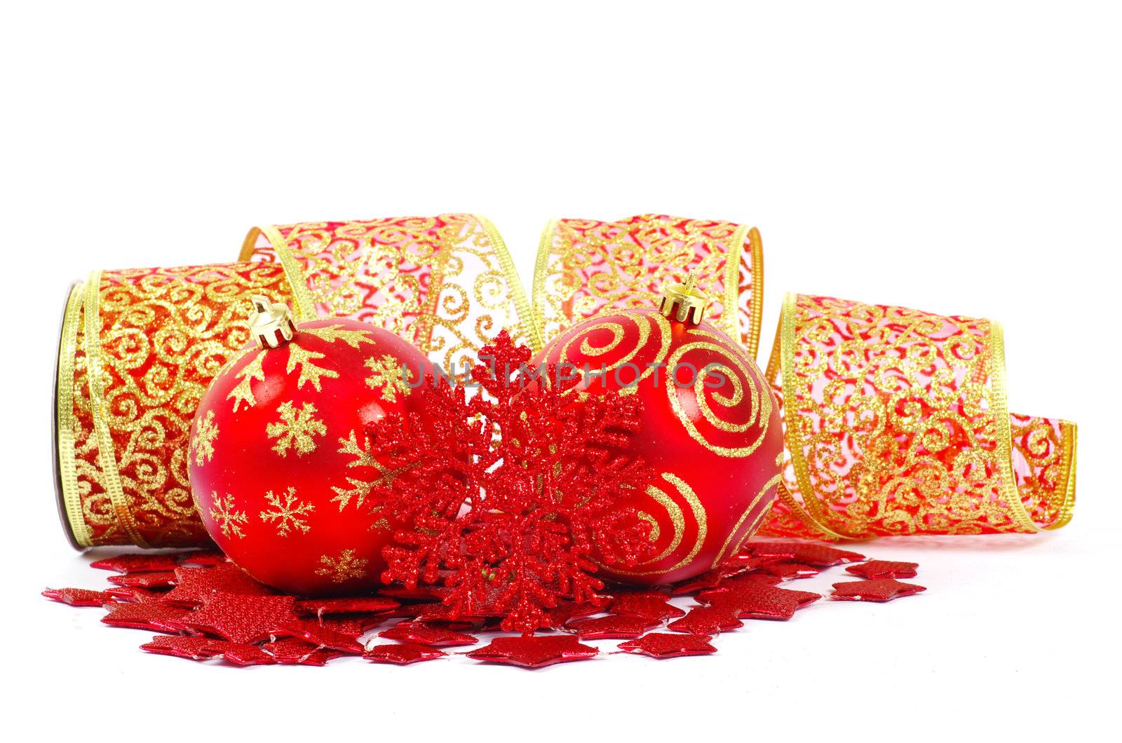 Christmas balls isolated on the white background