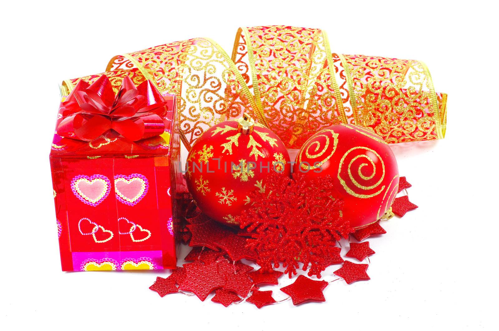 Christmas balls isolated on the white background