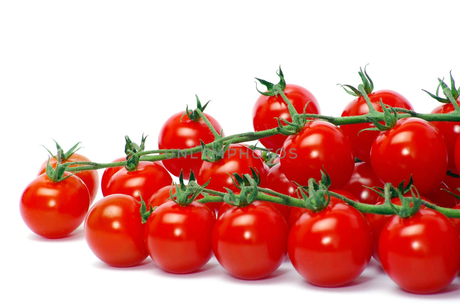 Cherry tomatoes isolated on white