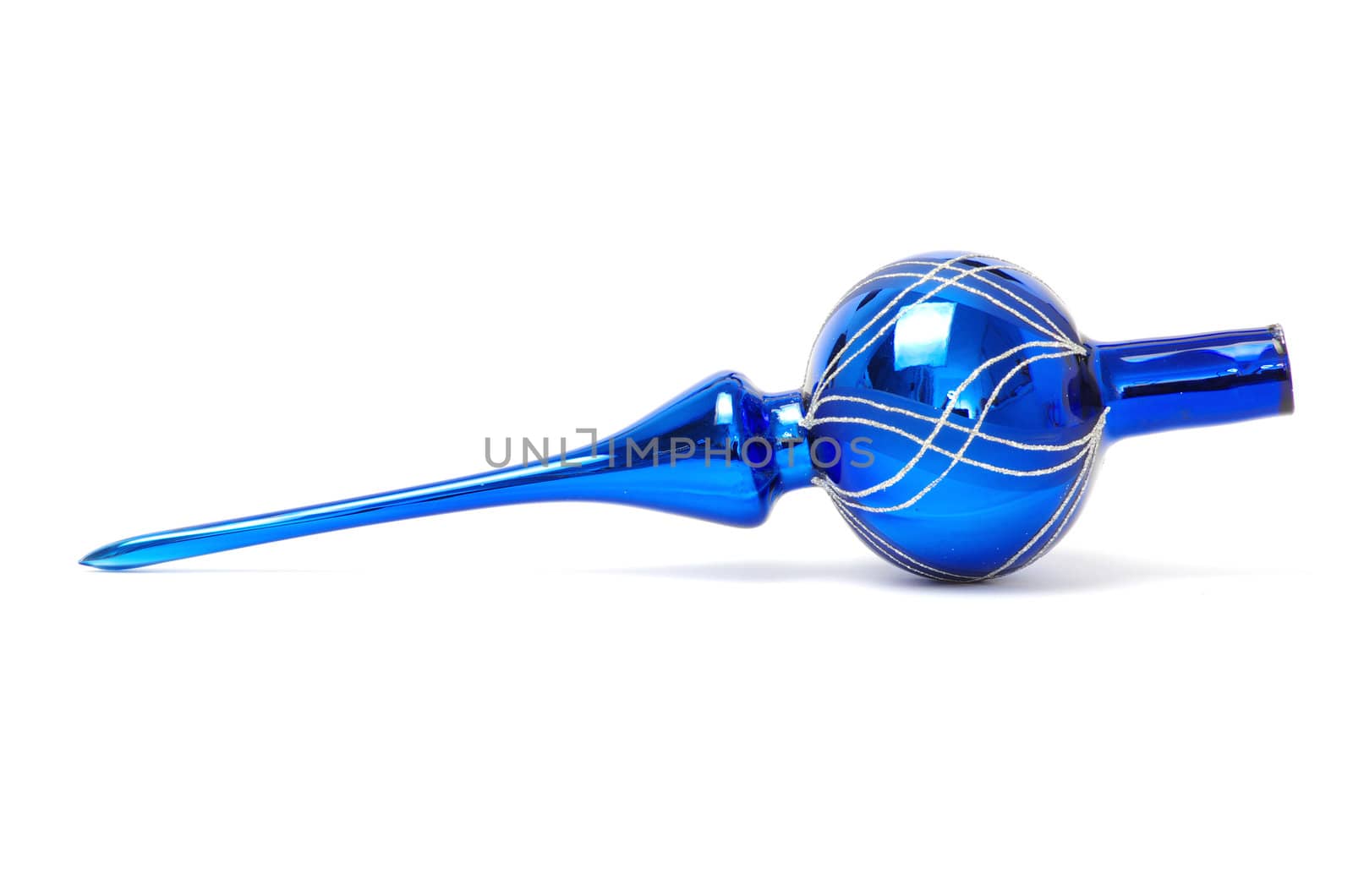 Blue Christmas decoration ball isolated on white background