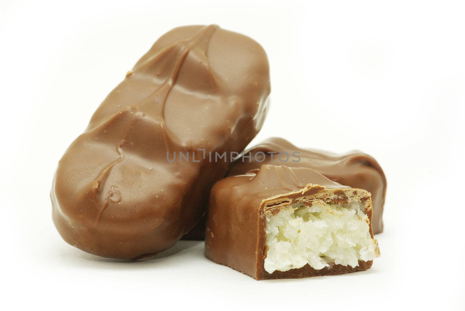 Delicious  chocolate confetti isolated on white