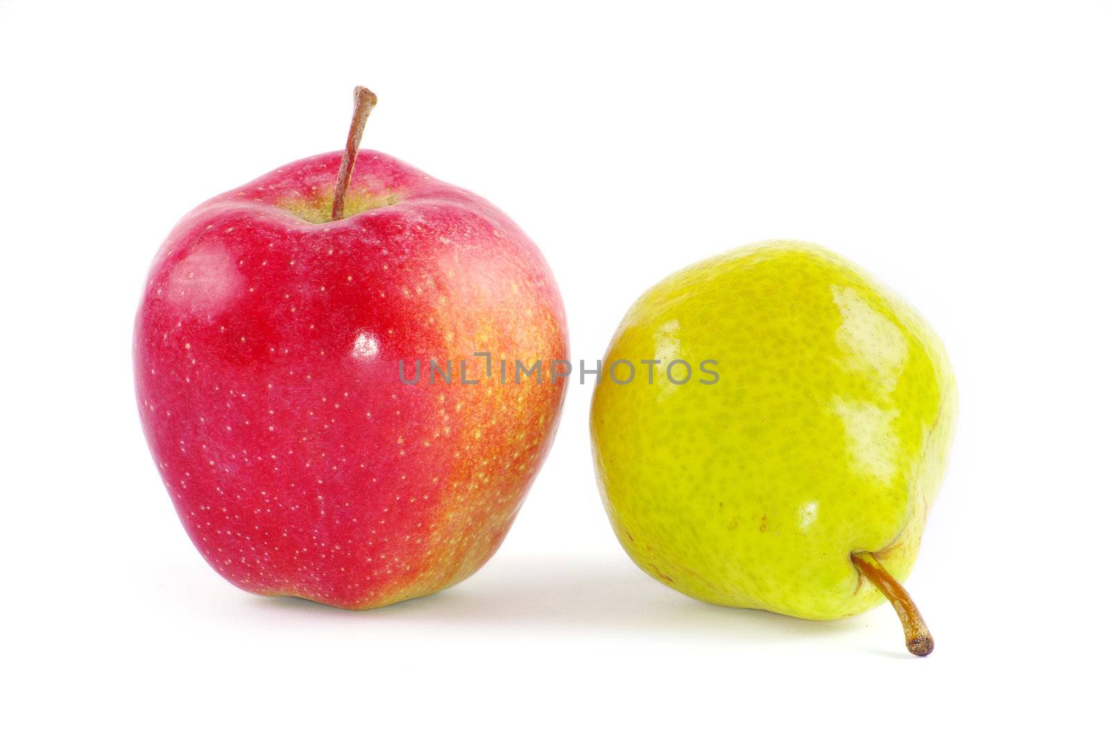 fresh fruits isolated on white