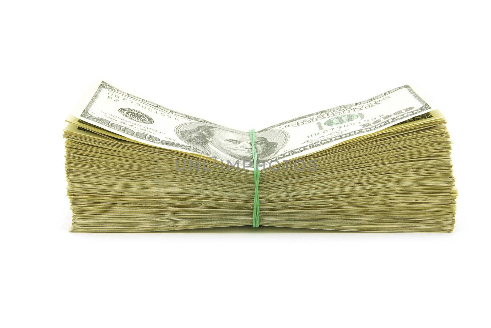 lot of money isolated on white background