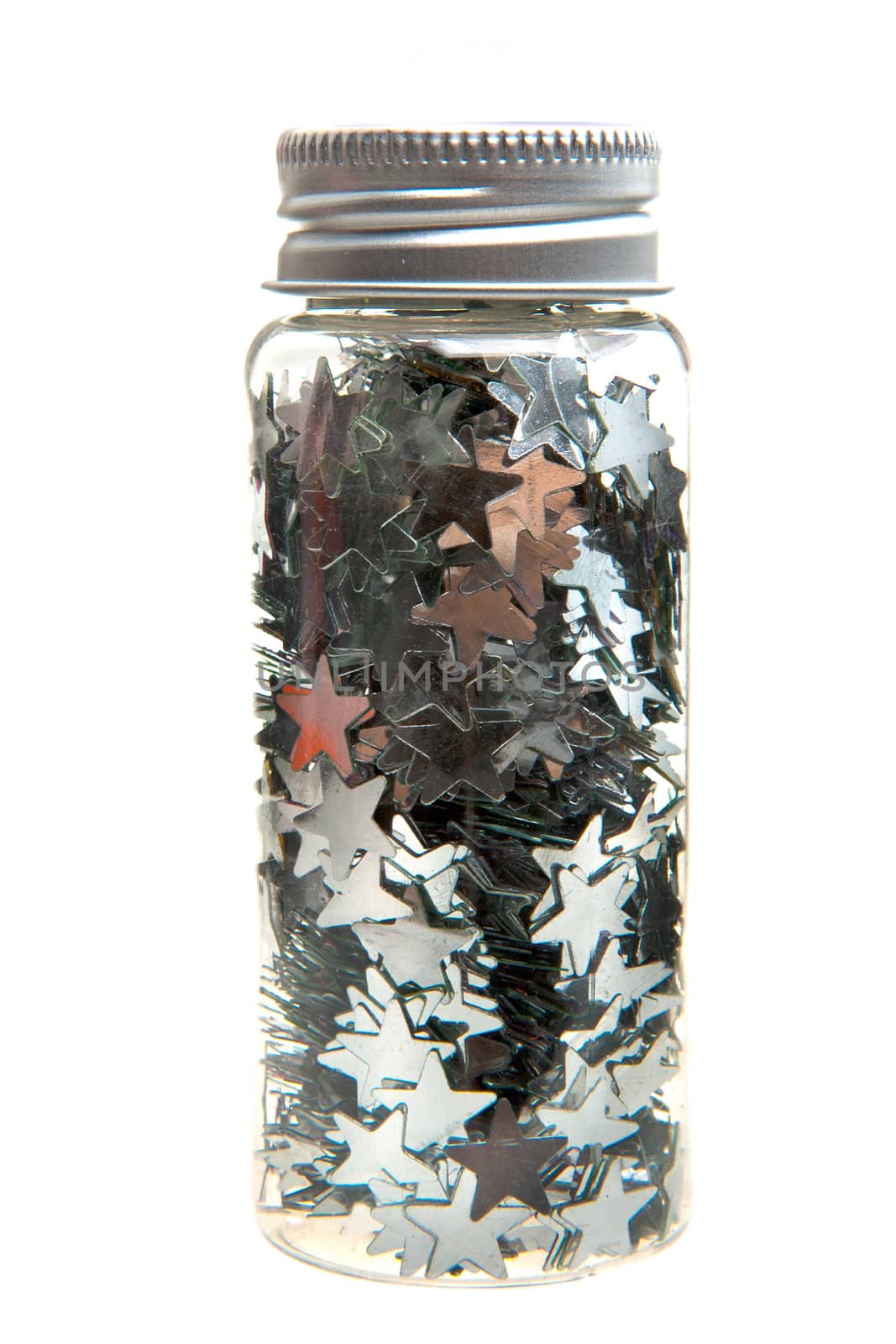 silver stars in a jar