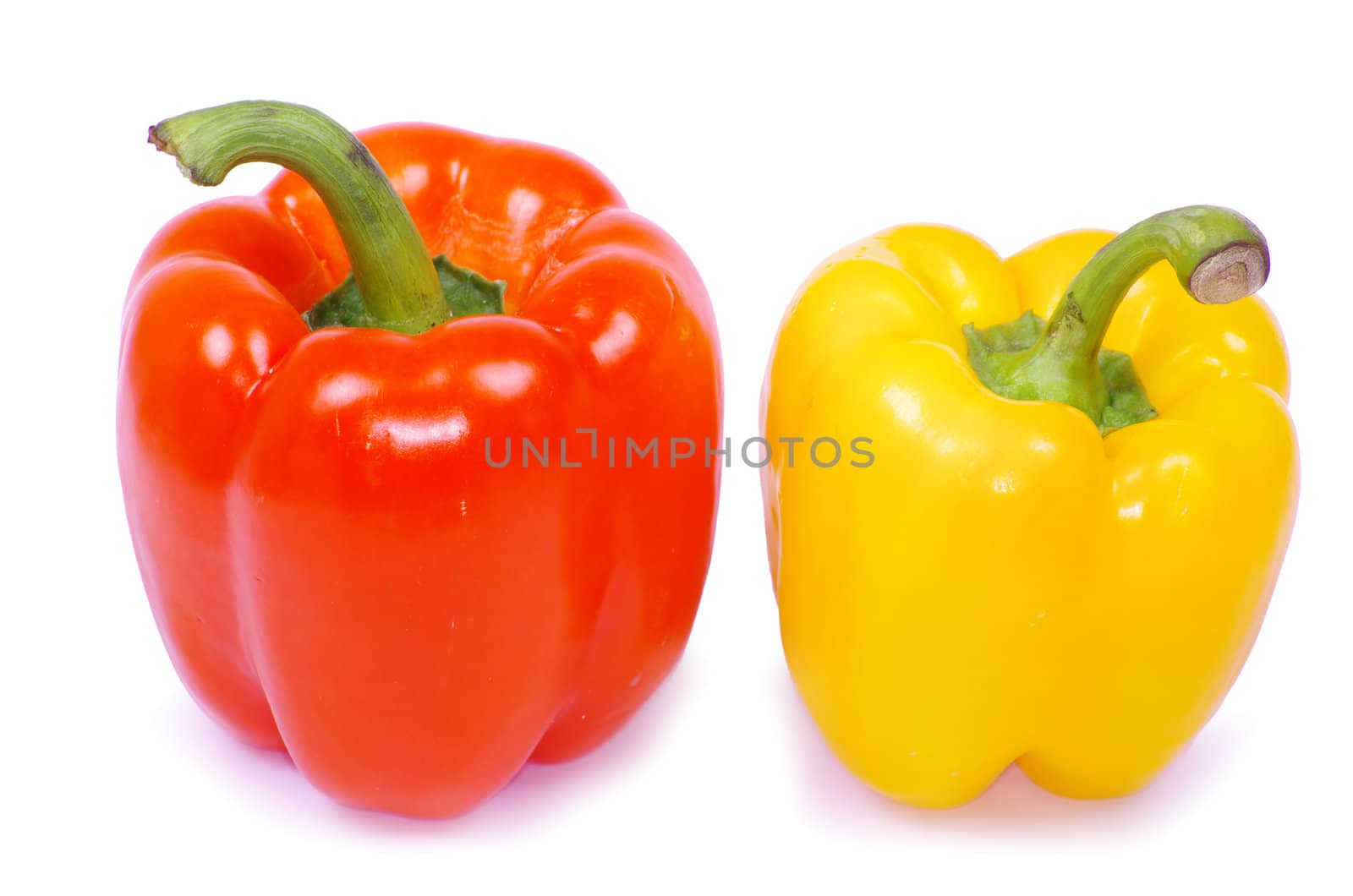 Colored  pepper isolated on a white background