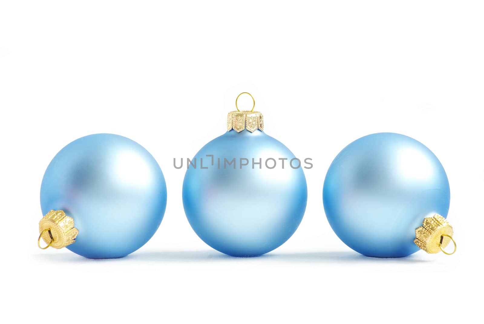 blue christmas balls  isolated on a white