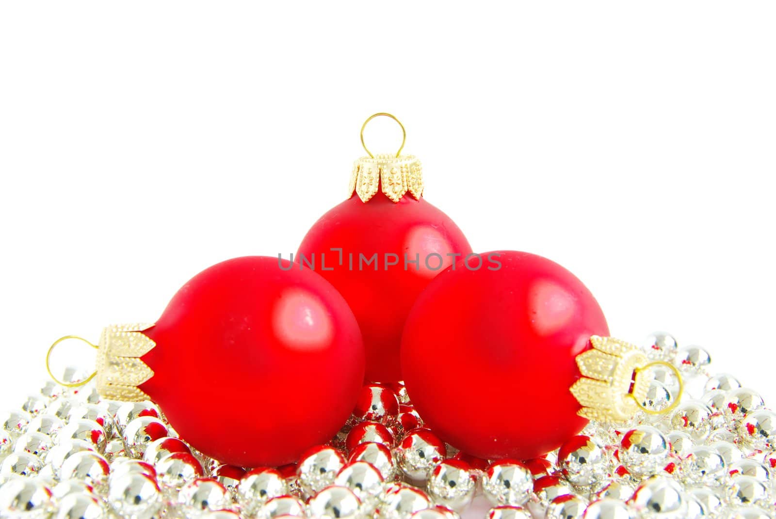 christmas balls isolated on the white background