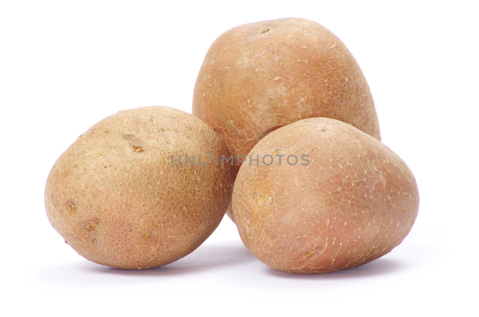 potatoes isolated on white background