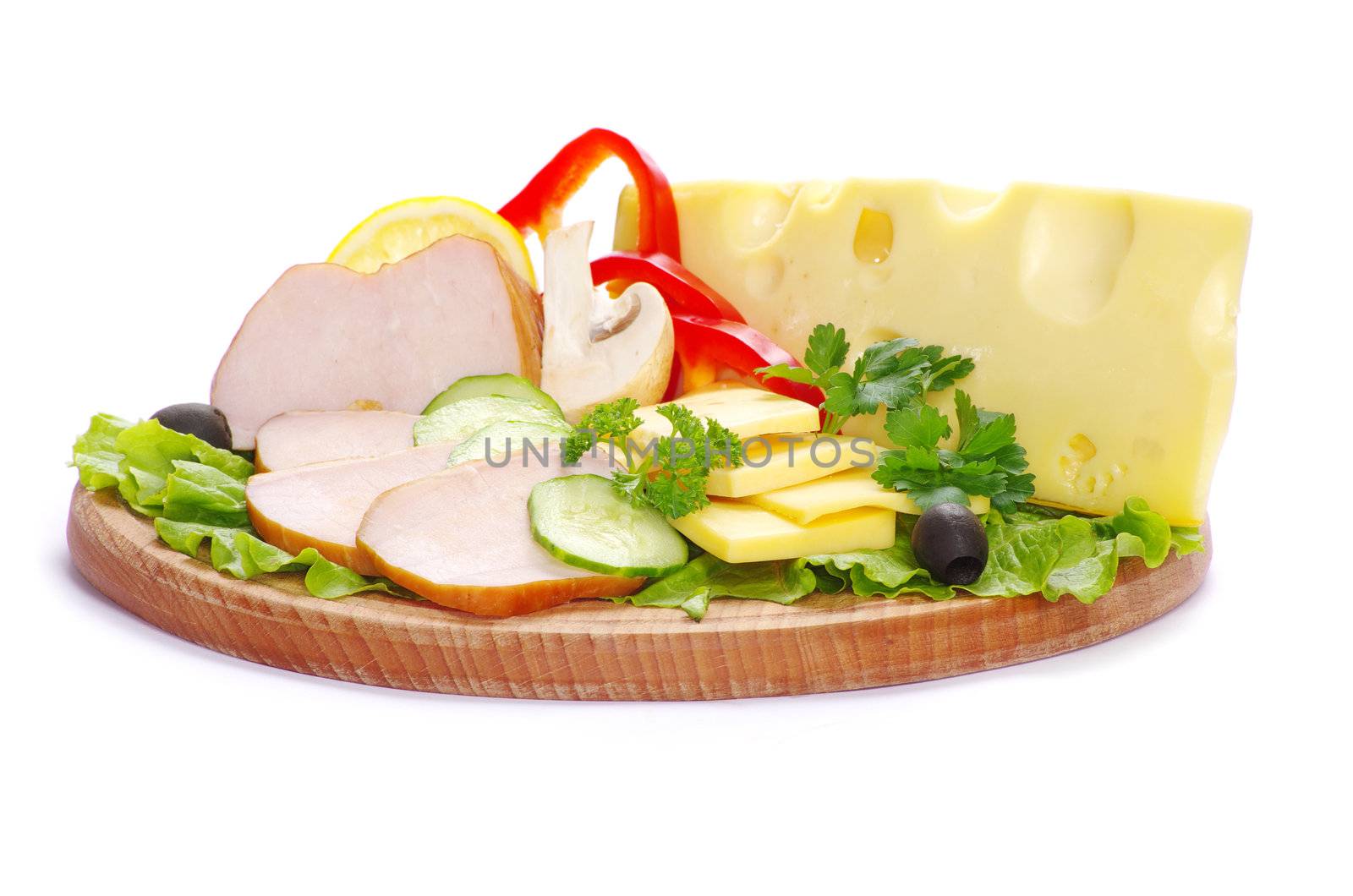  bacon with herb parsley isolated on white