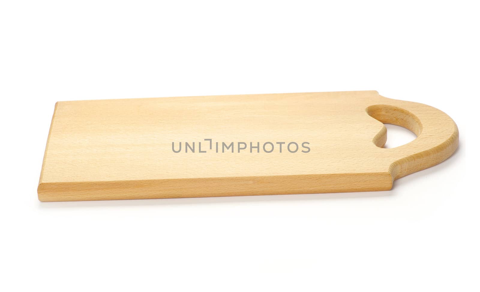 Wooden chopping board isolated on white background