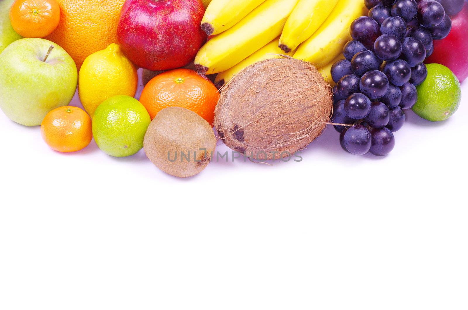 Composition with fruits isolated on white