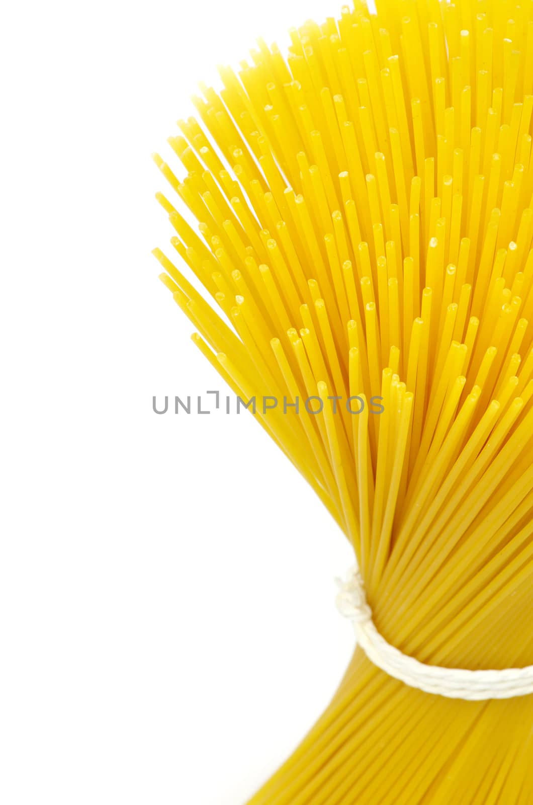 Bunch of spaghetti isolated on white background.