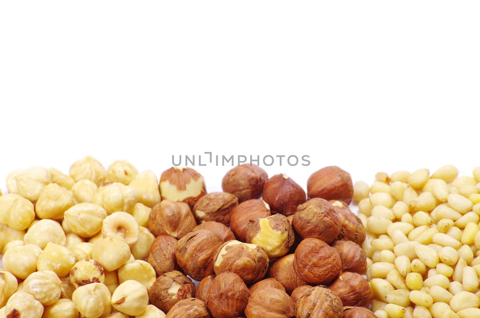 various nuts on a background
