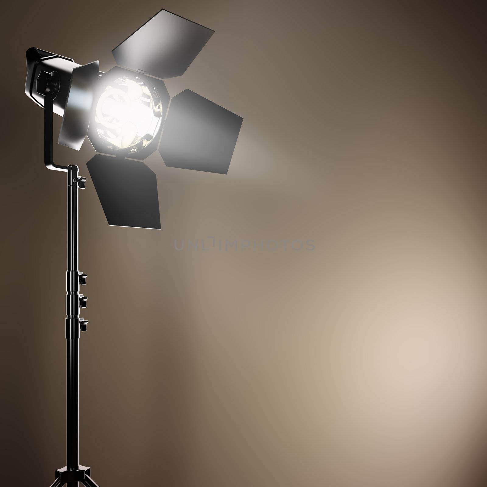 A 3D illustration of a studio flash.