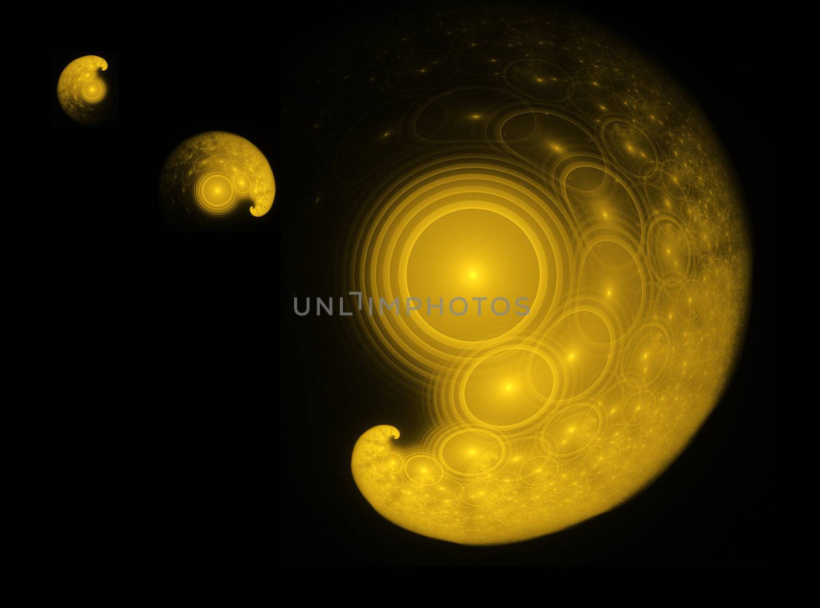 Virtual planetary system created with fractals