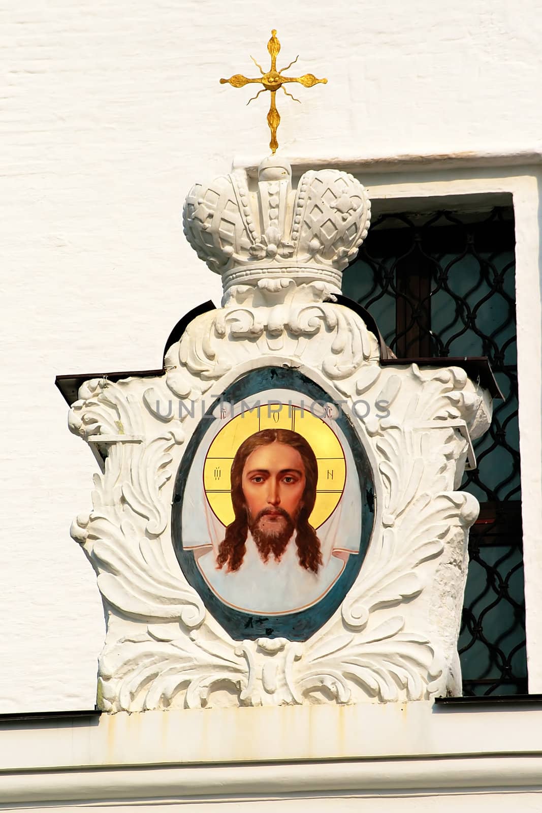 Icon above the entrance to the Assumption Cathedral Trinity Sergius Lavra in the suburban town of Sergiev Posad
