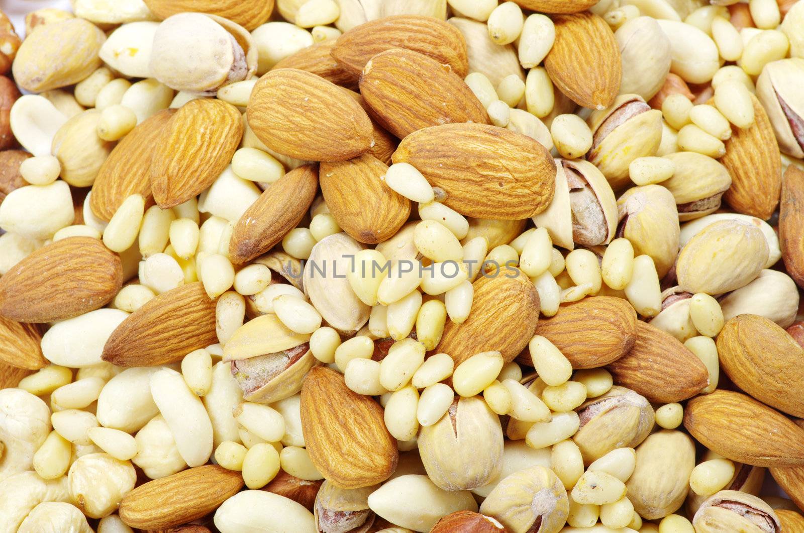 Nuts mixed for backgrounds or textures