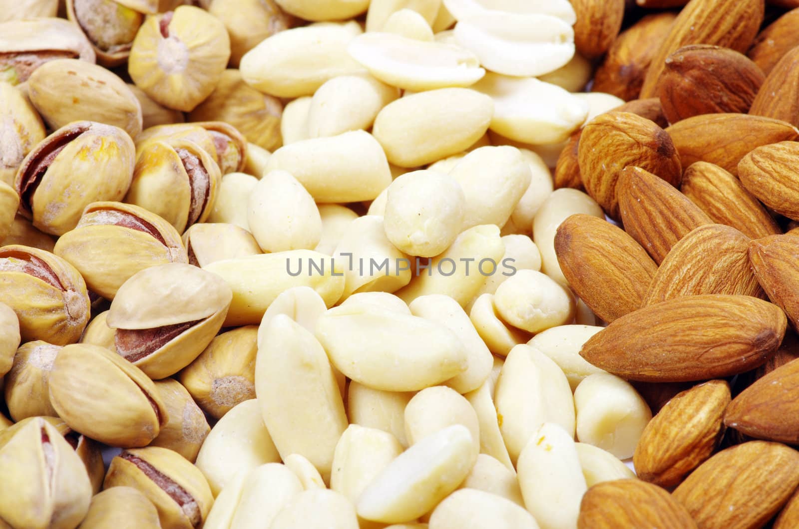 various nuts on a background