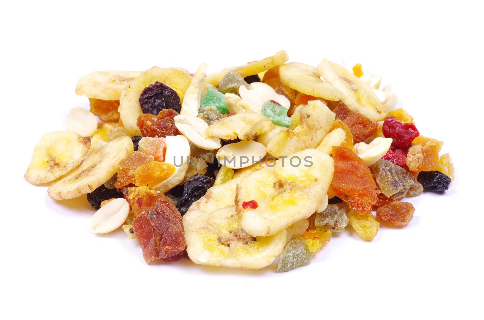 mix dried fruits collection on white