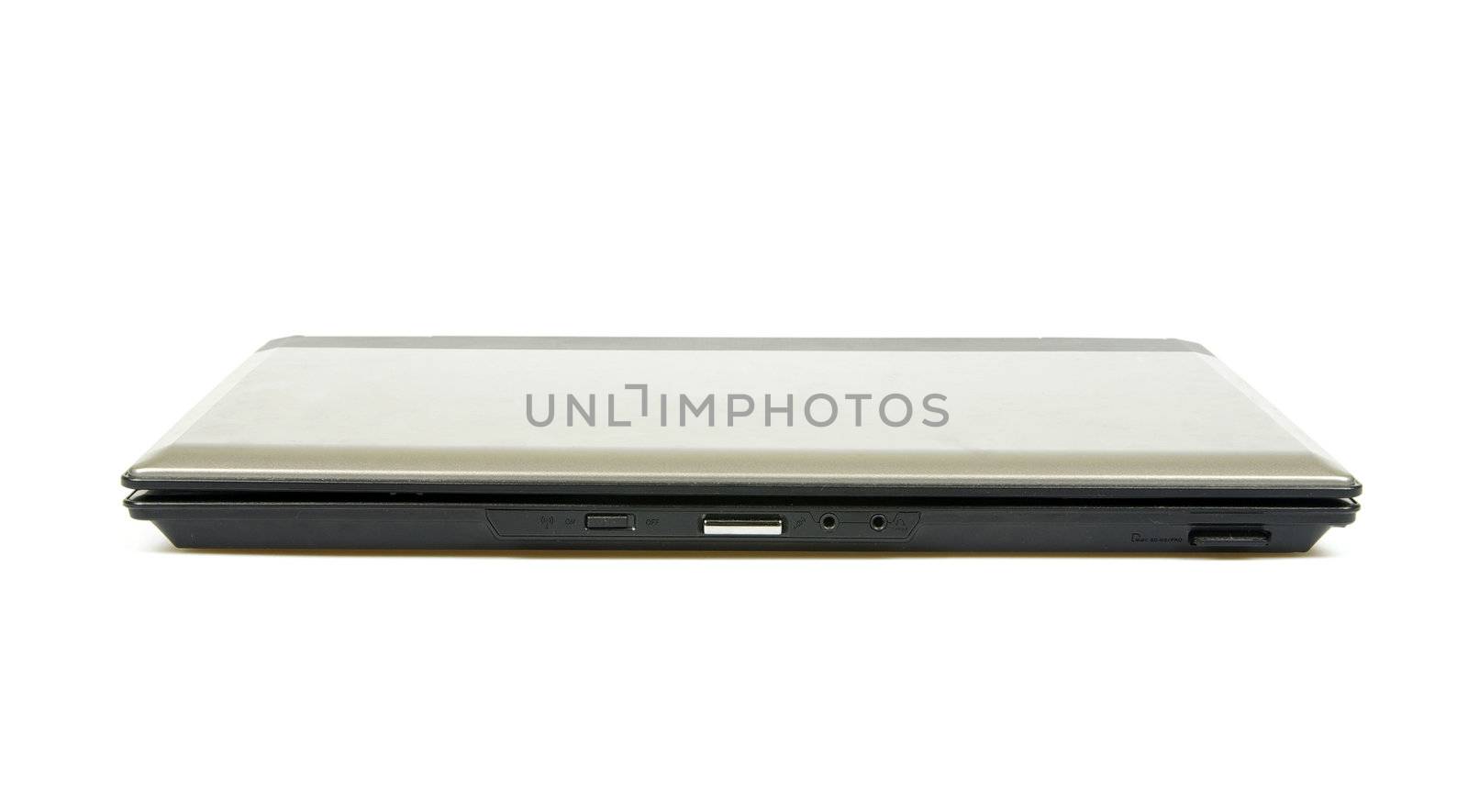 Notebook personal computer on white background               