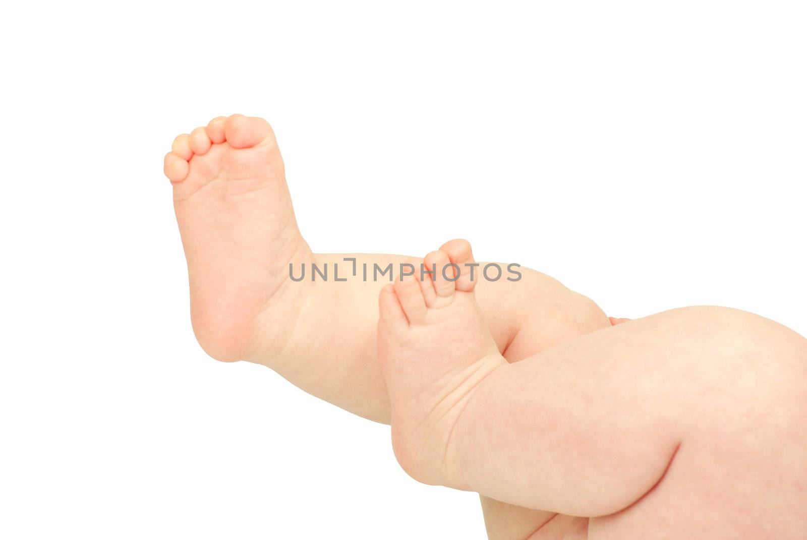 newborn baby feet isolated on white
