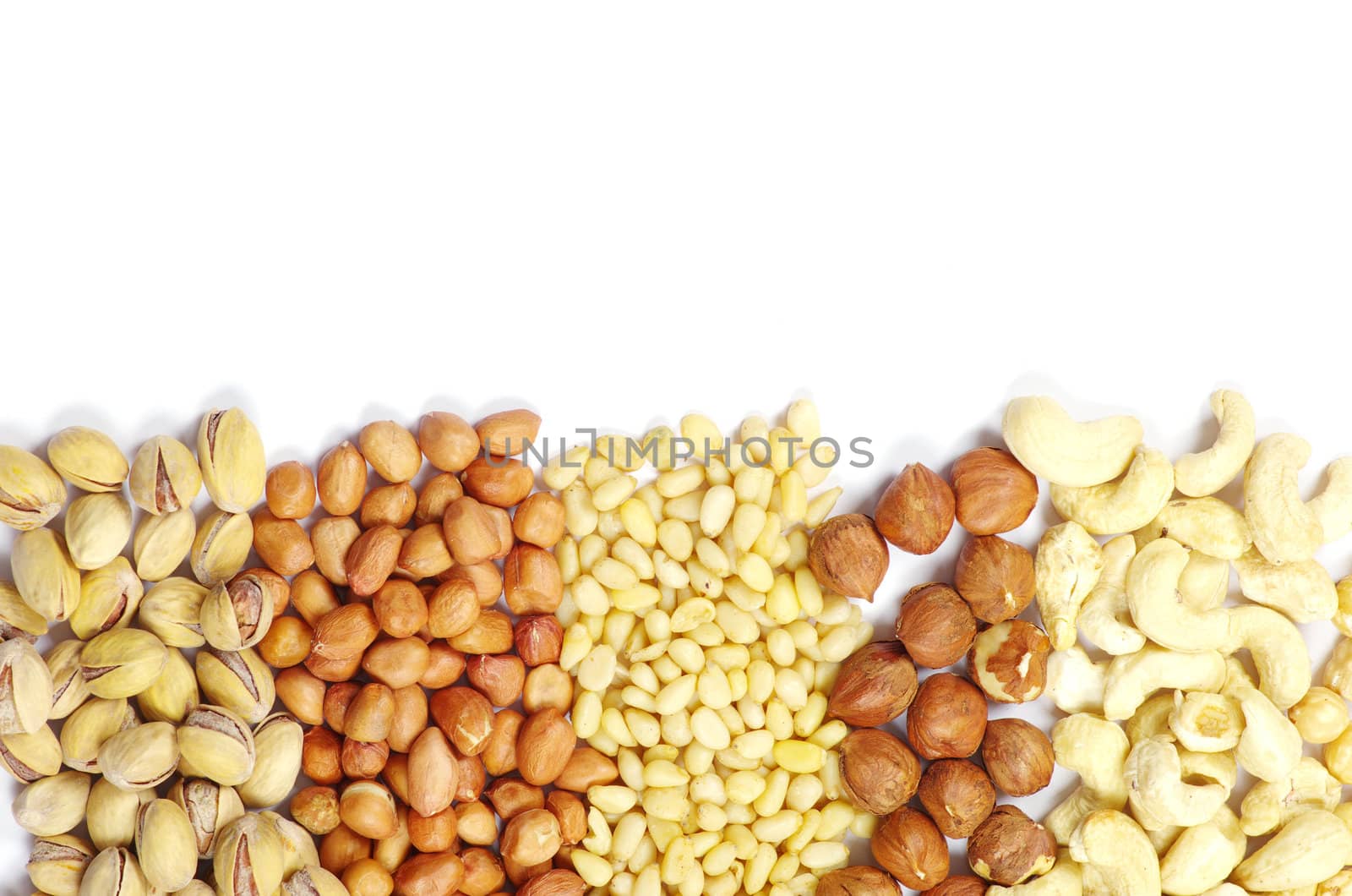 various nuts on a background