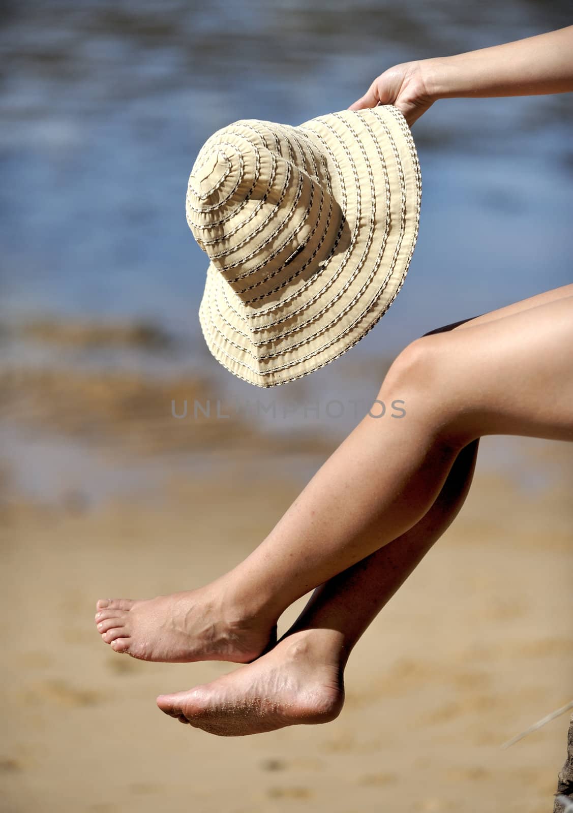 Woman relaxing on the beach