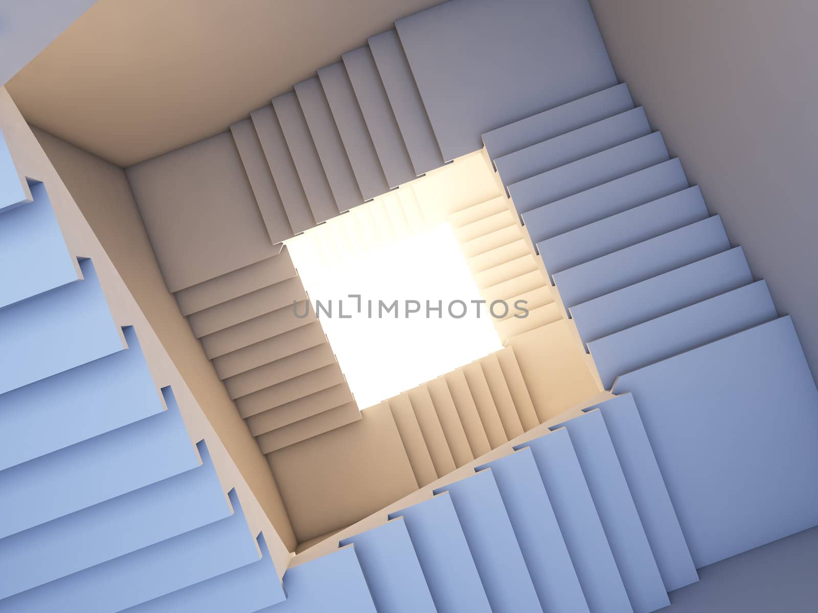 A 3d illustration of stair to the future. Background.