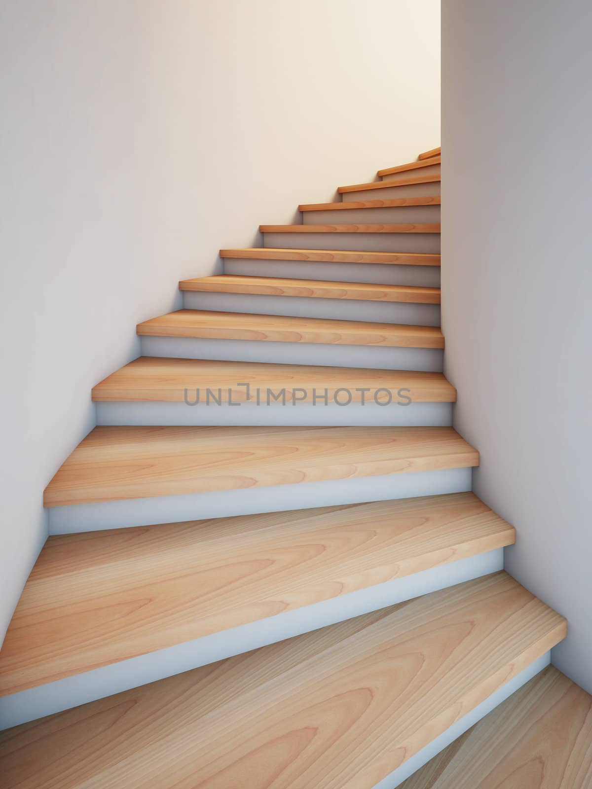 A 3d illustration of a spiral stair to the future.