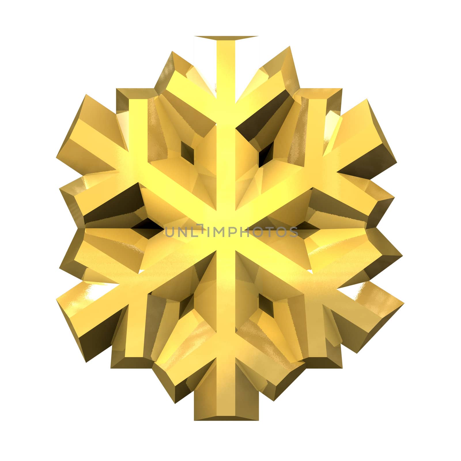 3D made - Snowflake in gold 