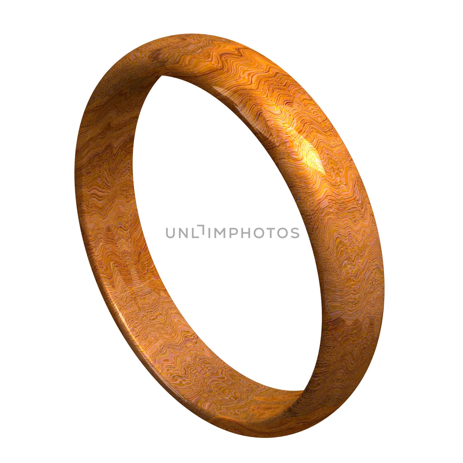 wedding ring in wood (3D made) 